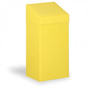 Coș colector selectiv de deșeuri metalic, înălțime 700 mm, culoare galbenă RAL1018