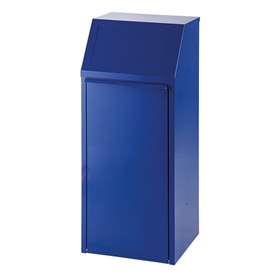Coș selectare deșeuri cu partea frontală rabatabilă și recipient interior, volum 70 l, albastru RAL5010