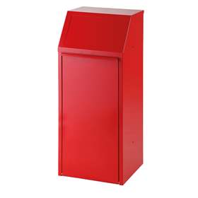 Coș selectare deșeuri cu partea frontală rabatabilă și recipient interior, volum 70 l, roșu RAL3000