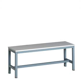 Garderoben-Sitzbank, graue Laminoplatte, Länge 1000 mm