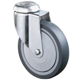 Apparate-Lenkrolle, Durchm. 100 mm, mit Rückenloch, Traglast 80 kg