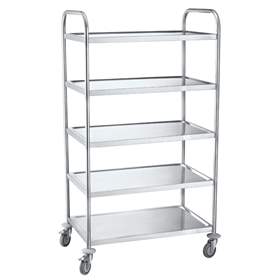 Edelstahl Servierwagen 5 Etagen , HxBxL: 1560x590x910 mm
