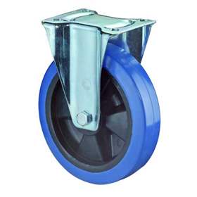 Transport-Bockrolle, Elastik blau, Durchm. 125 mm, Traglast 140 kg