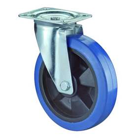 Transport-Lenkrolle, Elastik blau, Durchm. 125 mm, Traglast 140 kg