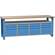 Banc de lucru atelier LxlxH 2100x700x827 mm Kovona, albastru RAL5012, 4x3 sertare
