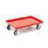 Transportroller 600 x 400 mm, geschlossen, 2 Len- und 2 Bockkrollen mit Gummirädern, Farbe rot