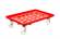 Transportroller 600 x 400 mm, mit Gitterfläche, 4 Lenkrollen mit Kunstoffräder, Farbe rot