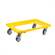 Transportroller 600 x 400 mm, offen, 4 Lenkrollen mit Gummirädern, Farbe gelb
