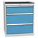 Schubladenschrank für Werkstatt, 3 x Schubladen, HxBxT: 840 x 720 x 700 mm, Farbe grau RAL7035/ blau RAL5012