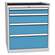 Schubladenschrank für Werkstatt, 4 x Schubladen, HxBxT: 840 x 720 x 700 mm, Farbe grau RAL7035/ blau RAL5012