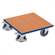 Transportroller 500 x 500 mm, Tragfähigkeit 400 kg, Ladefläche aus MDF-Platte mit Dekor