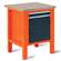 Werkstatt-Tisch TECHNO Light, Breite 725 mm, 2 Schubladen, Schrank, Farbe orange RAL2004/anthrazit RAL7016.