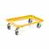 Transportroller 600 x 400 mm, offen, 4 Lenkrollen mit Gummirädern (2 mit Bremse), Farbe gelb