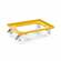 Transportroller 600 x 400 mm, offen, 4 Lenkrollen (2 mit Bremse) mit Kunstoffräder, Farbe gelb