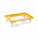 Transportroller 600 x 400 mm, offen, 2 Lenk- und 2 Bockrollen mit Kunstoffräder, Farbe gelb