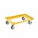 Transportroller 600 x 400 mm, offen, 2 Lenk- und 2 Bockrollen mit Gummirädern, Farbe gelb