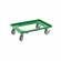 Transportroller 600 x 400 mm, offen, 2 Lenk- und 2 Bockrollen mit Gummirädern, Farbe grïn